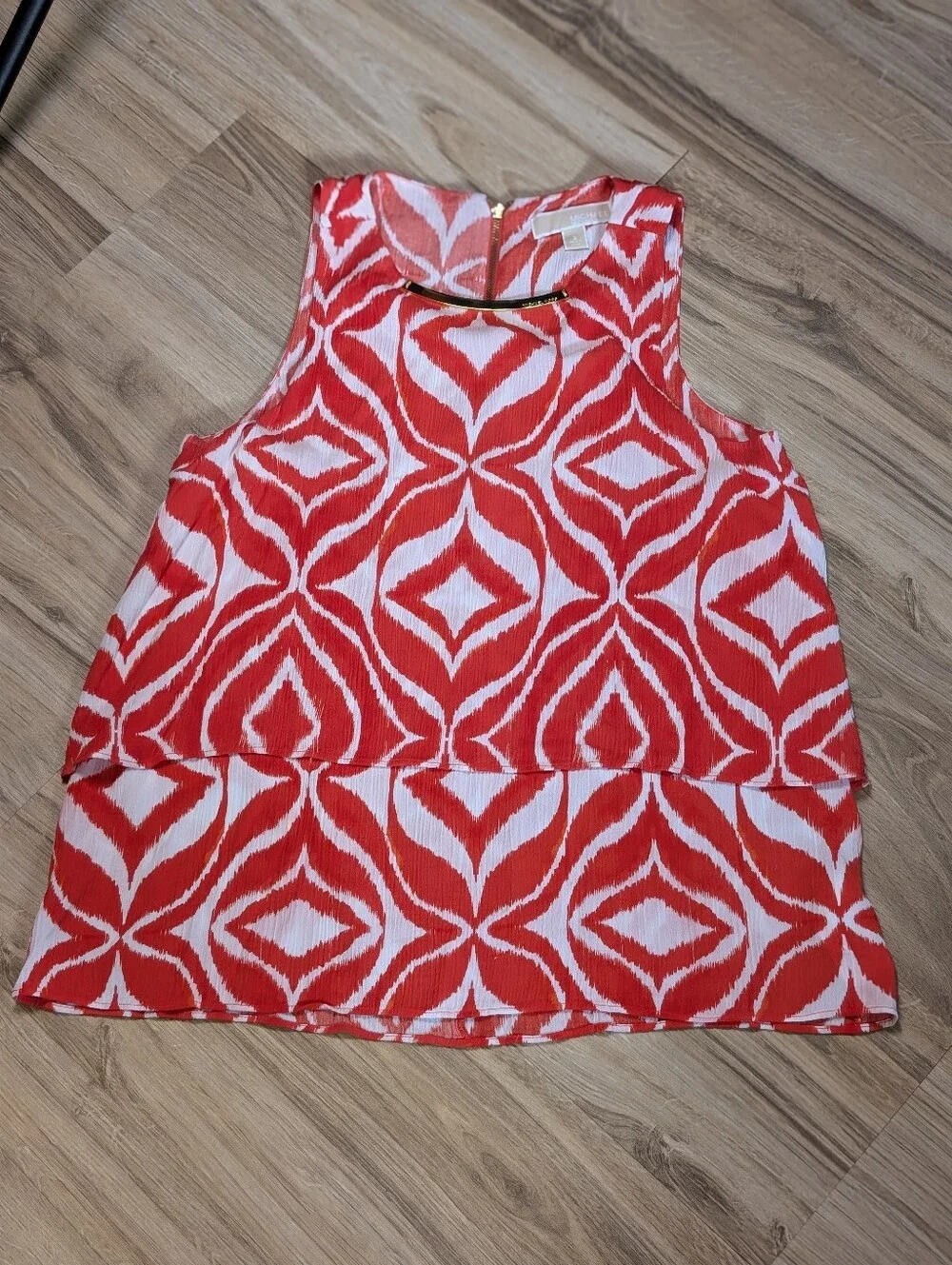 Michael Kors Blouse Tank Orange White Size 2